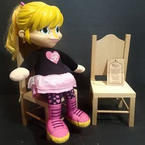 2 Walnut Harvest Farm Unfinished Wood Chairs For 8" Doll Pretend Play Furniture